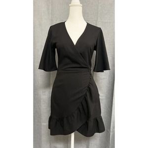 NWT - TOPSHOP black wrap dress - Size 2